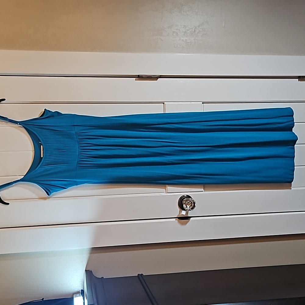 Calvin Klein turquoise maxi dress